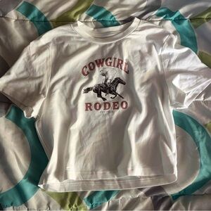 Shein Cowgirl White Crop Top